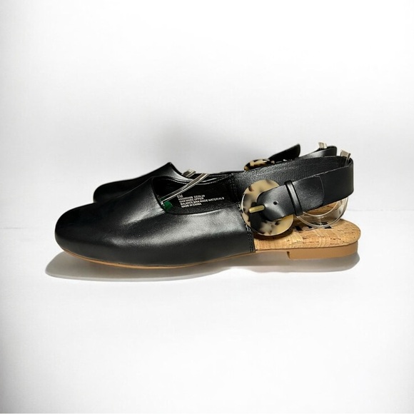 🌻NEW Korks by Kork-Ease Blush Slingback Flats in Black Size 6 - Picture 1 of 11